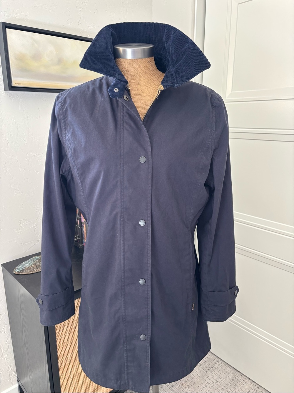 Barbour Navy Women's Lightweight Waterproof Button-Front Jacket